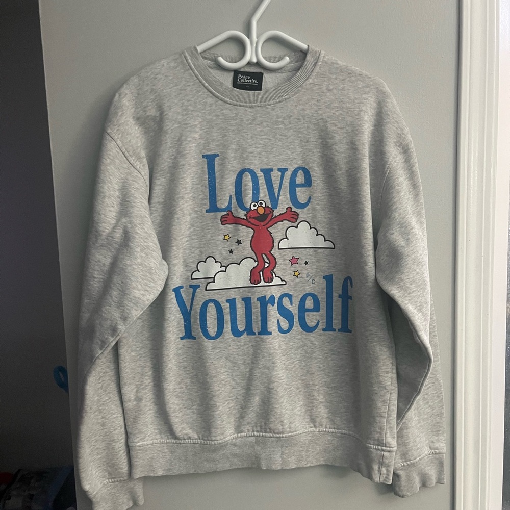 Peace Collective Gray 'Love Yourself' Elmo Sweatshirt